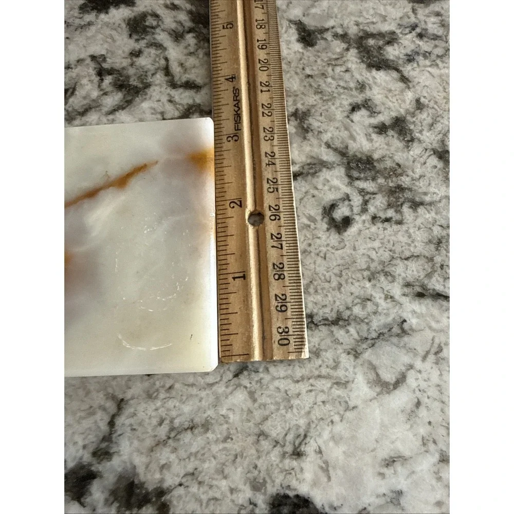 Vintage Beautiful Onyx Marble Stone Pen Pencil Holder Desk